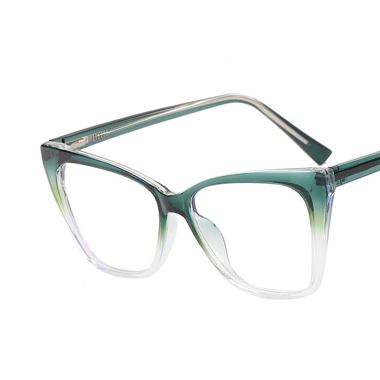 CCspace Women's Full Rim Square Cat Eye Tr 90 Titanium Eyeglasses 54647 Full Rim CCspace China Green 