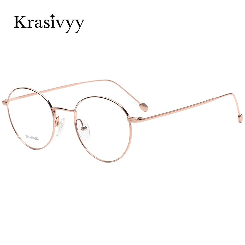 Krasivyy Unisex Full Rim Round Titanium Eyeglasses Kr86052 Full Rim Krasivyy   