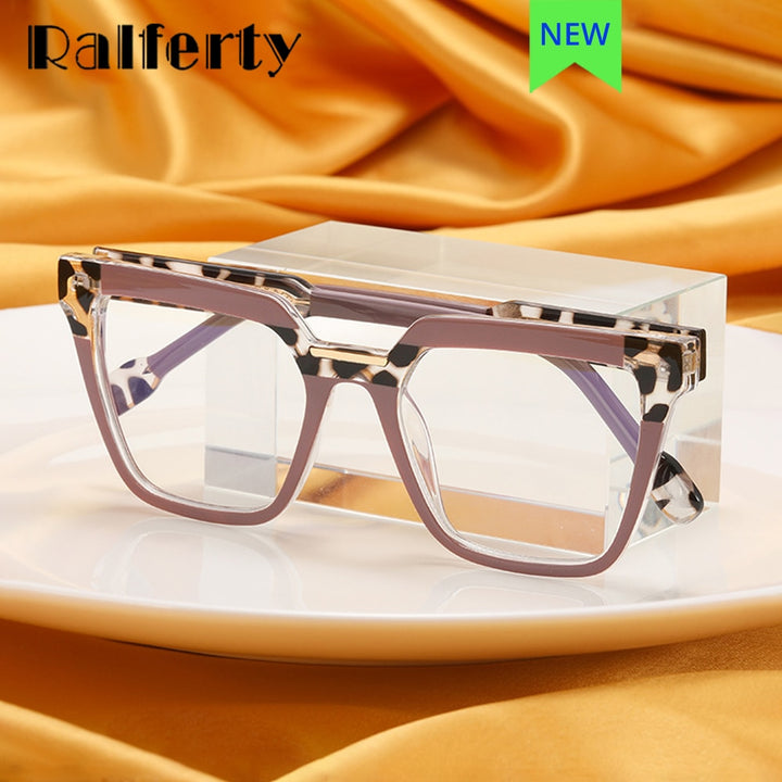 Ralferty Women's Full Rim Square Acetate Eyeglasses F82096 Full Rim Ralferty   