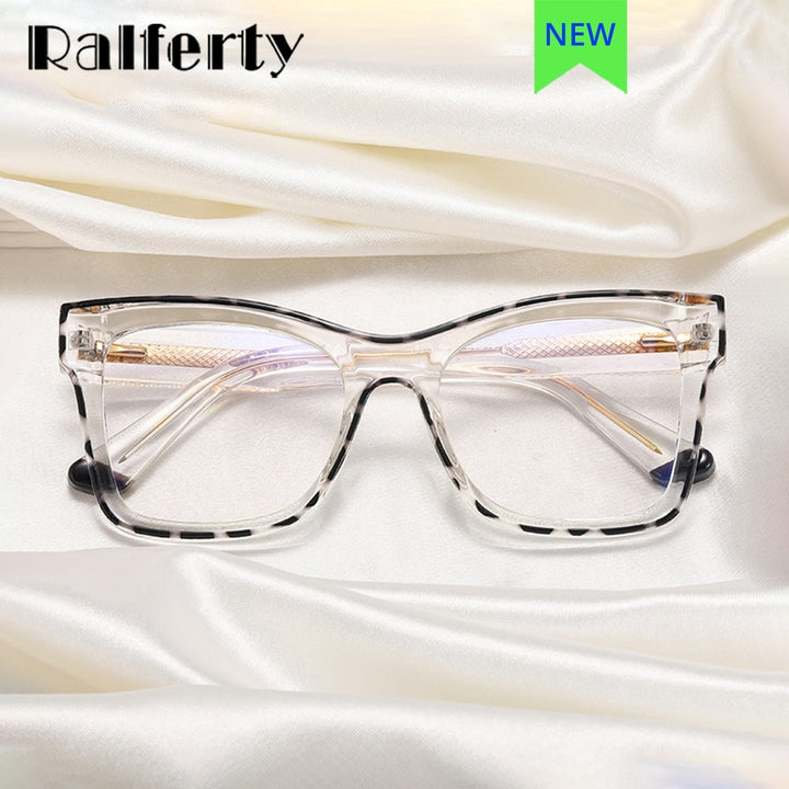 Ralferty Women's Full Rim Square Acetate Eyeglasses F82087 Full Rim Ralferty   