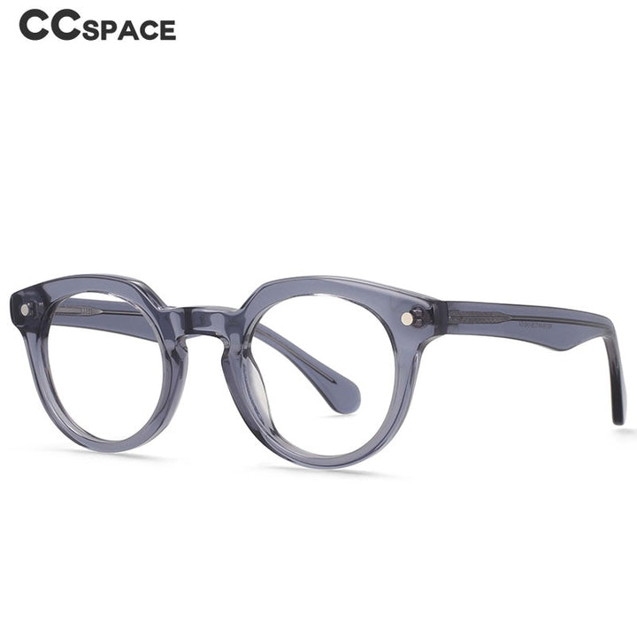 CCSpace Unisex Full Rim Round Acetate Eyeglasses 55216 Full Rim CCspace   