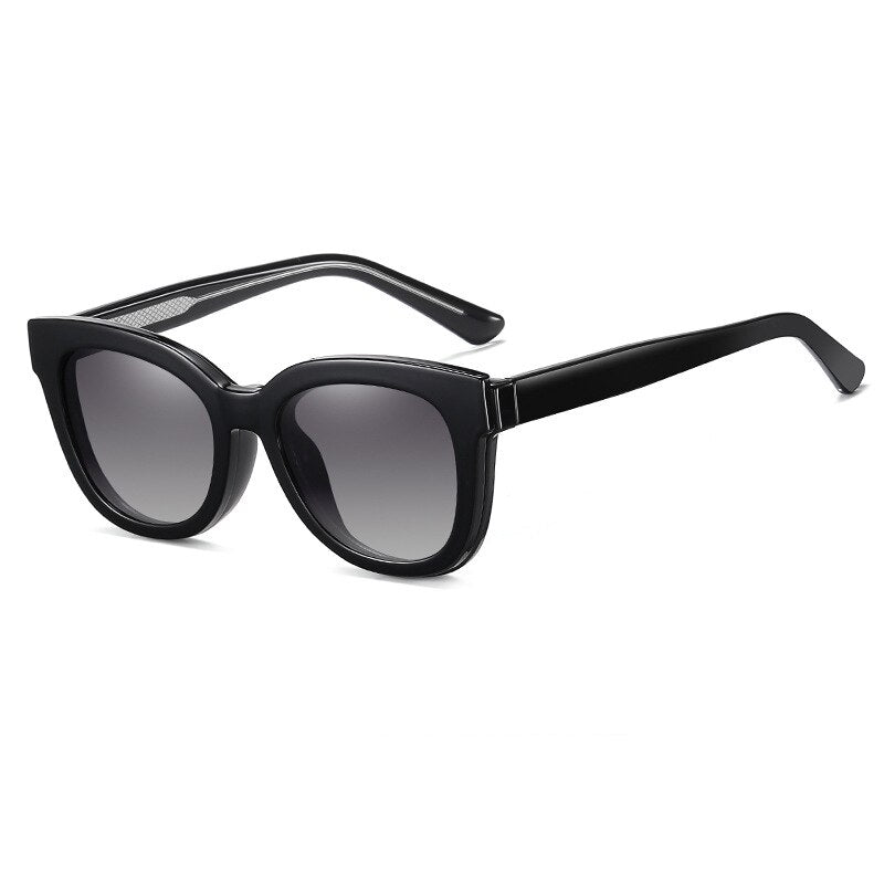 CCSpace Women's Full Rim Square Tr 90 Titanium Eyeglasses With Clip On Sunglasses 55109 Clip On Sunglasses CCspace Black 55109 