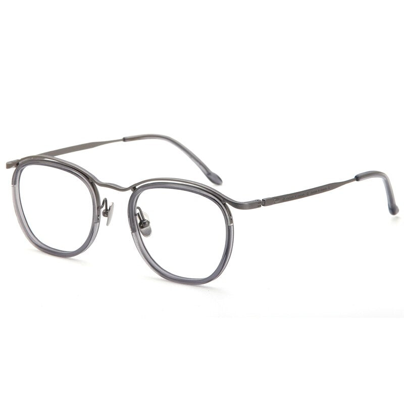 Muzz Men's Full Rim Square Titanium Acetate Eyeglasses Bradbury Full Rim Muzz C2  