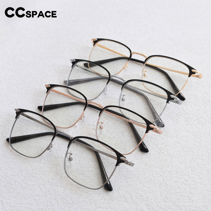 CCSpace Unisex Full Rim Small Square Alloy Eyeglasses 55799 Full Rim CCspace   