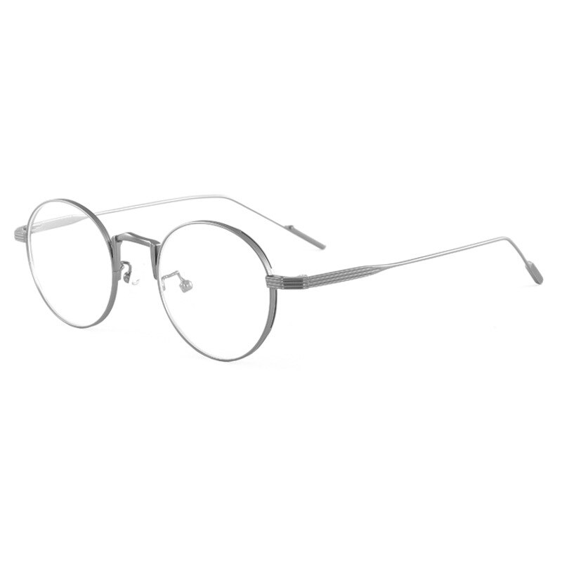 KatKani Unisex Full Rim Round Alloy Frame Eyeglasses 01131 Full Rim KatKani Eyeglasses Gun  