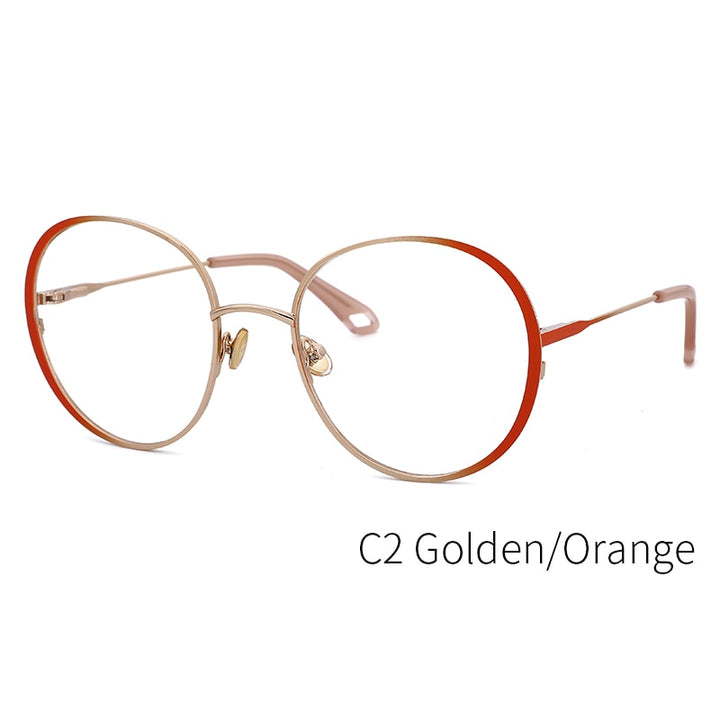 Kansept Women's Full Rim Round Stainless Steel Frame Eyeglasses Oq1006 Full Rim Kansept C2 CN 