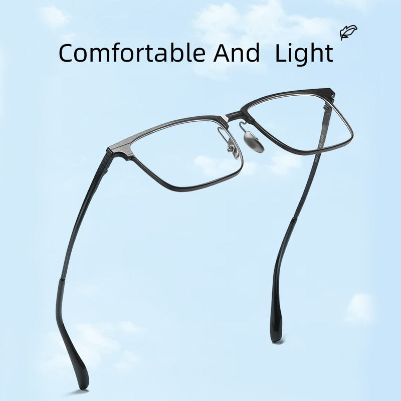 KatKani Unisex Full Rim Square Titanium Eyeglasses Clip On Polarized Sunglasses 9911 Clip On Sunglasses KatKani Eyeglasses   