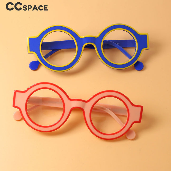 CCspace Women's Full Rim Round Acetate Eyeglasses 56499 Full Rim CCspace   