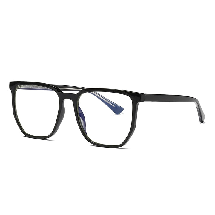 Gmei Unisex Full Rim TR 90 Titanium Square Frame Eyeglasses 2034 Full Rim Gmei Optical C1 Black  