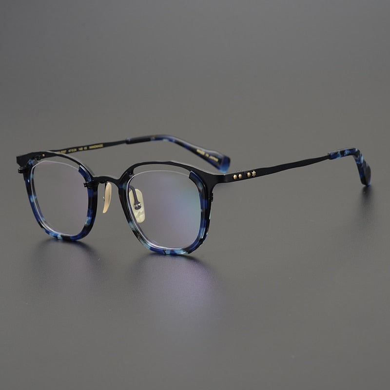 Gatenac Unisex Full Rim Square Titanium Eyeglasses Gxyj865 Full Rim Gatenac Blue  