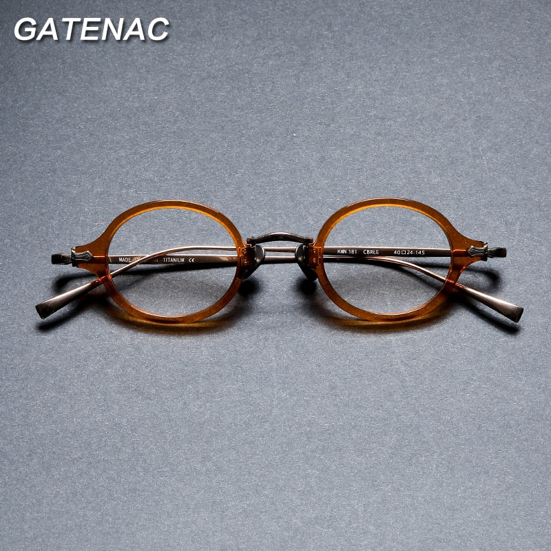 Gatenac Unisex Full Rim Round Tr 90 Titanium Eyeglasses Gxyj969 Full Rim Gatenac   