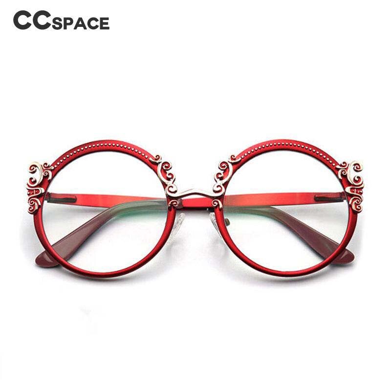 CCSpace Women's Full Rim Round Alloy Eyeglasses 53265 Full Rim CCspace   