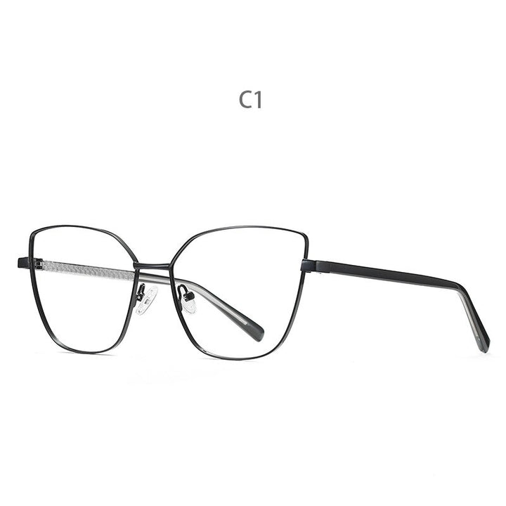 Hdcrafter Women's Full Rim Cat Eye Titanium Frame Eyeglasses 3002 Full Rim Hdcrafter Eyeglasses C1  