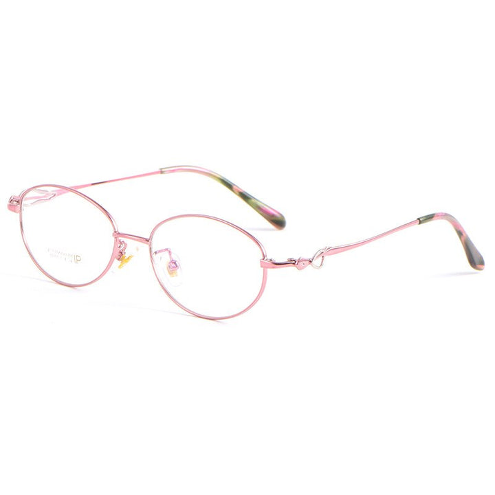 Yimaruili Women's Full Rim Oval Alloy Eyeglasses 3524X Full Rim Yimaruili Eyeglasses Pink  