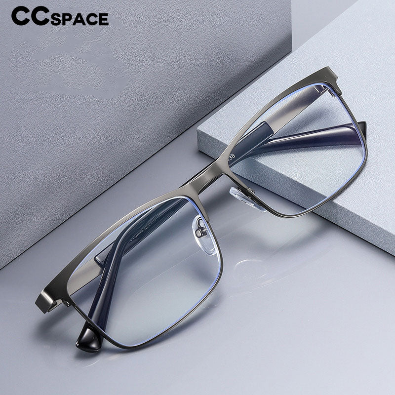 CCspace Men's Full Rim Square Alloy Frame Reading Glasses 54323 Reading Glasses CCspace   