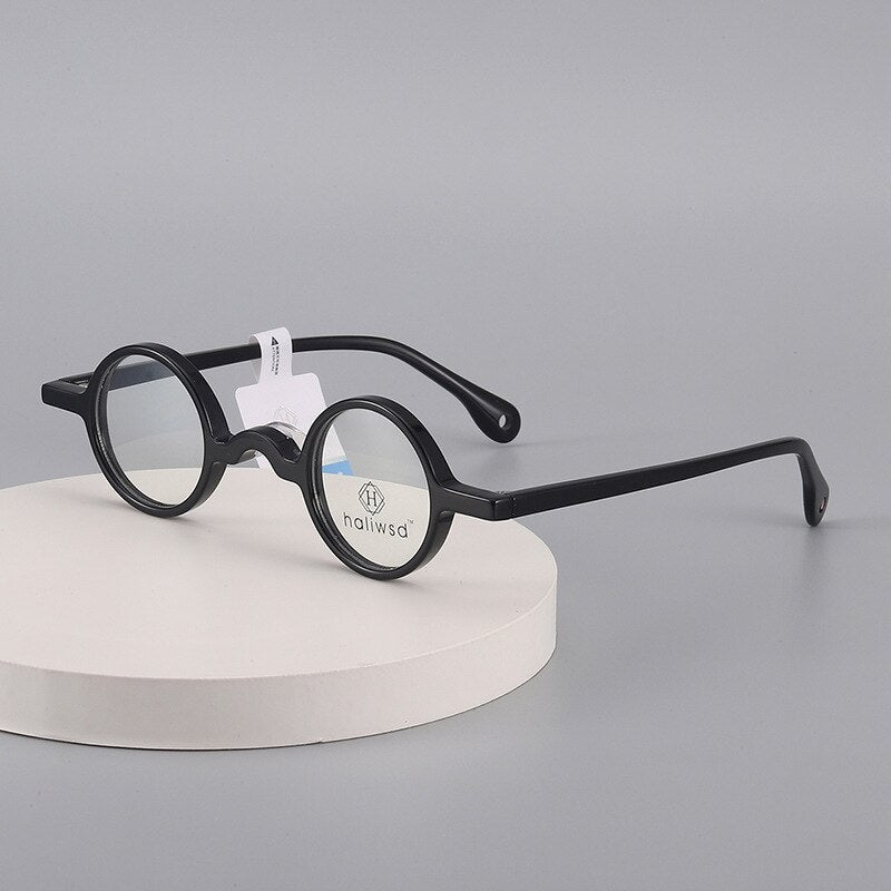 Cubojue Unisex Full Rim Small Round Acetate Hyperopic Reading Glasses Hlswd Reading Glasses Cubojue 0 Black 