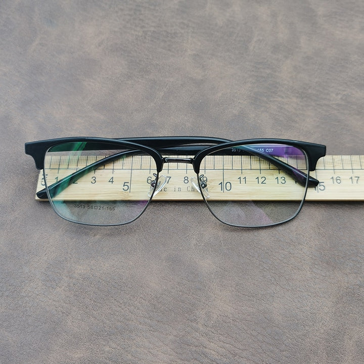 Cubojue Unisex Full Rim Oversized Square Tr 90 Titanium Alloy Hyperopic Reading Glasses 3513 Reading Glasses Cubojue   