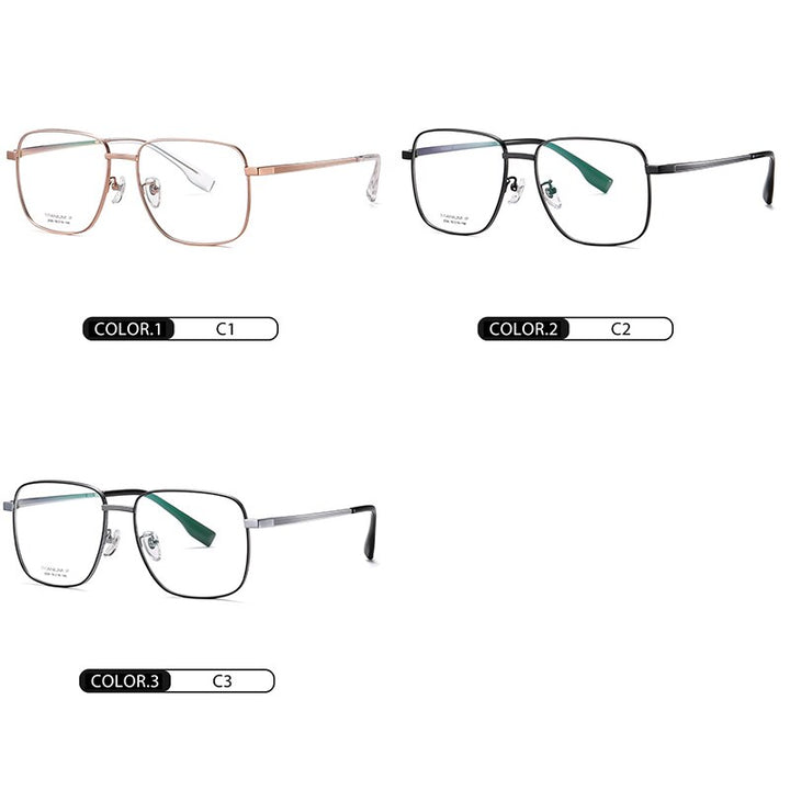 Hotony Women's Full Rim Square Titanium Frame Eyeglasses Yj2029 Full Rim Hotony   