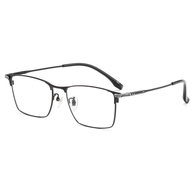 Hotochki Men's Full Rim Square Titanium Eyeglasses 80100T Full Rim Hotochki black  