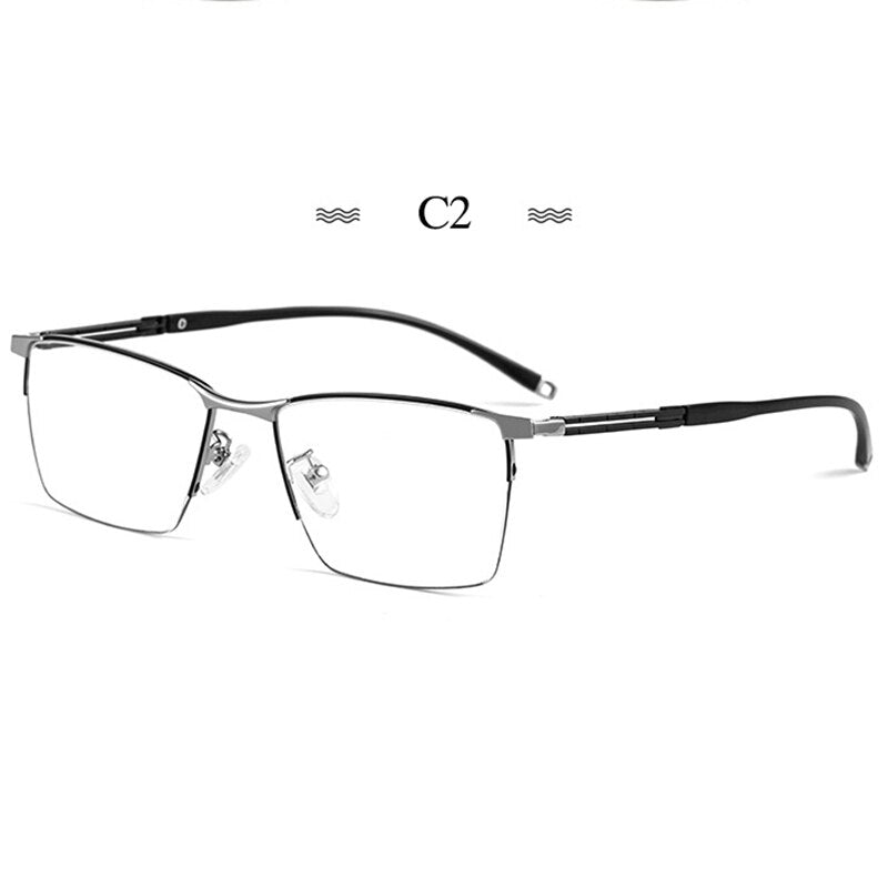 Hotochki Men's Full Rim Square Tr 90 Titanium Frame Eyeglasses T8602t Full Rim Hotochki white  