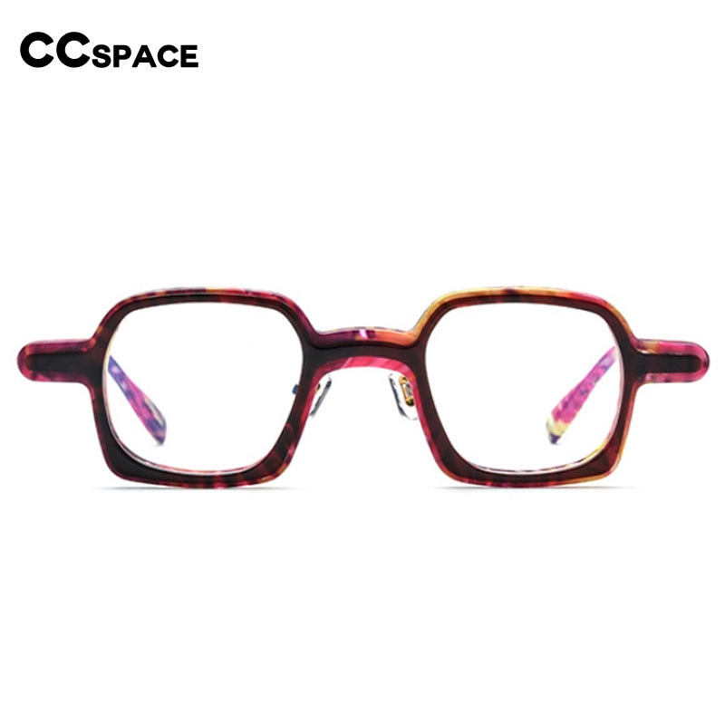 CCSpace Women's Full Rim Small Square Acetate Frame Eyeglasses 54470 Full Rim CCspace   