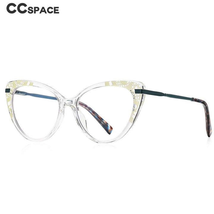 CCspace Women's Full Rim Cat Eye Tr 90 Titanium Eyeglasses 53369 Full Rim CCspace   