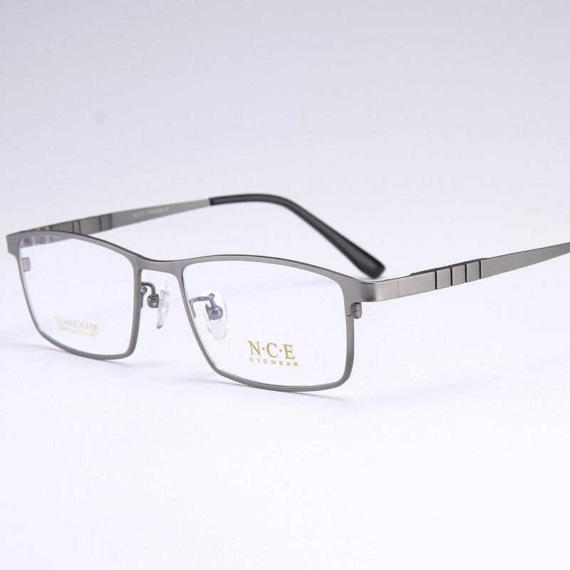 Bclear Men's Full Rim Square Titanium Eyeglasses My5009 Full Rim Bclear Light Gray  
