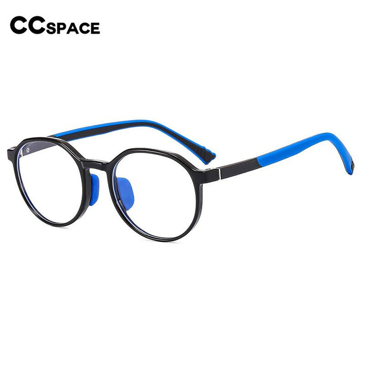 CCSpace Unisex Youth Full Rim Round Silicone Eyeglasses 54669 Full Rim CCspace   