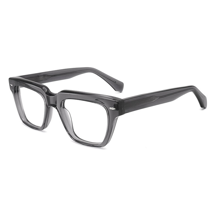 Gatenac Unisex Full Rim Square Acetate Frame Eyeglasses Gxyj773 Full Rim Gatenac Gray  