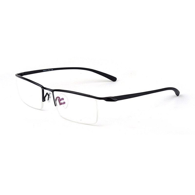Hdcrafter Men's Semi Rim Square Titanium Eyeglasses P8190 Semi Rim Hdcrafter Eyeglasses   