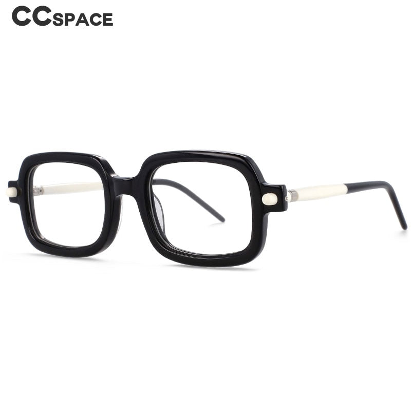 CCspace Unisex Full Rim Square Acetate Frame Eyeglasses 54163 Full Rim CCspace   