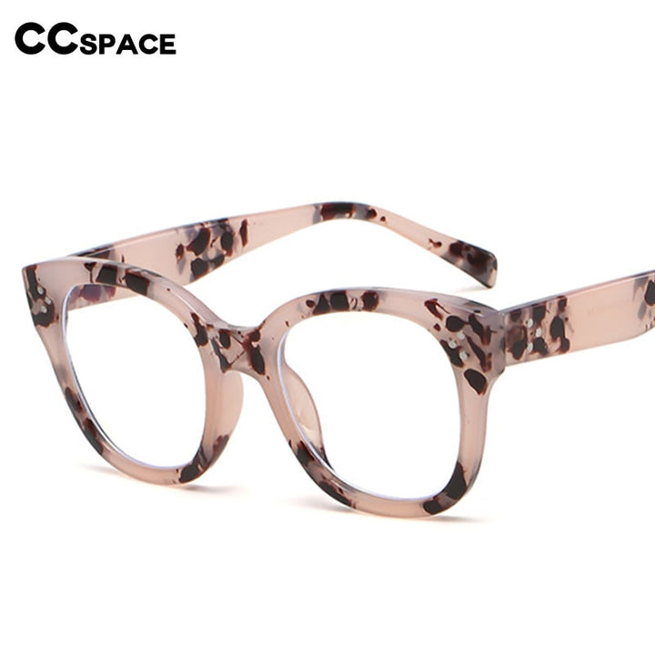 CCSpace Unisex Full Rim Square Acetate Alloy Rivet Frame Eyeglasses 54152 Full Rim CCspace   
