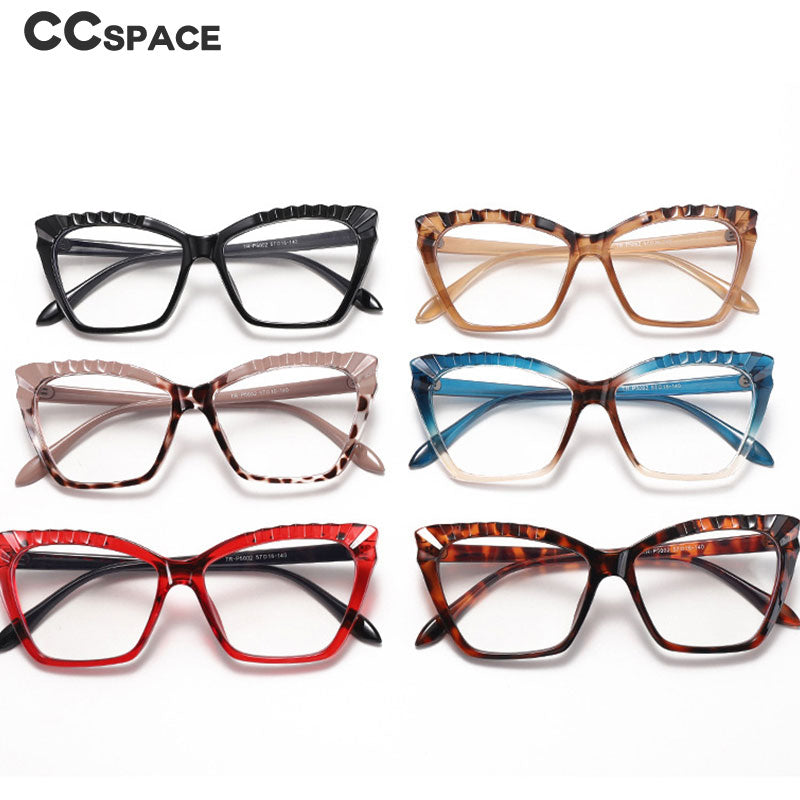 CCSpace Women's Full Rim Square Cat Eye Tr 90 Titanium Eyeglasses 55315 Full Rim CCspace   