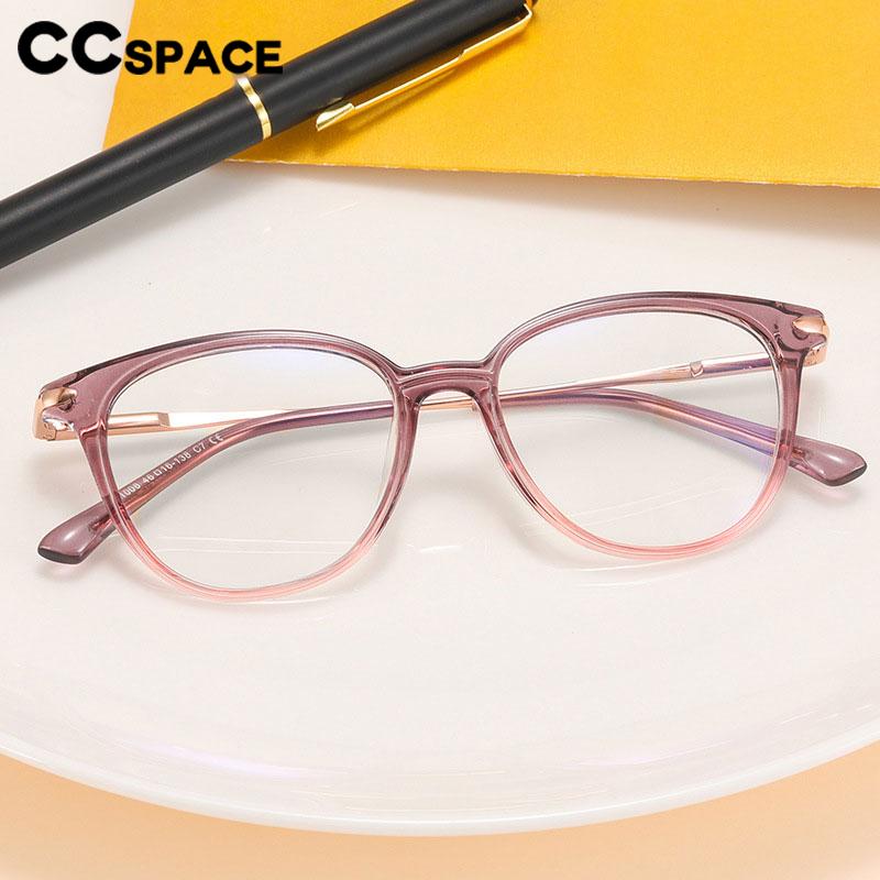 CCspace Unisex Girl's Full Rim Square Tr 90 Titanium Eyeglasses 56756 Full Rim CCspace   