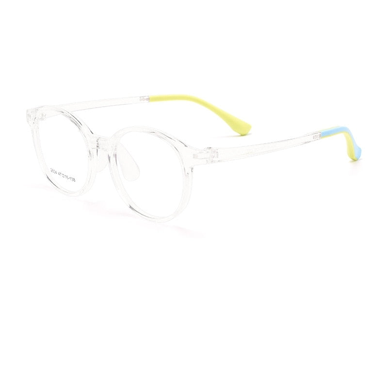Yimaruili Children's Unisex Full Rim Tr 90 Round Eyeglasses 2604et Full Rim Yimaruili Eyeglasses Transparent Green  
