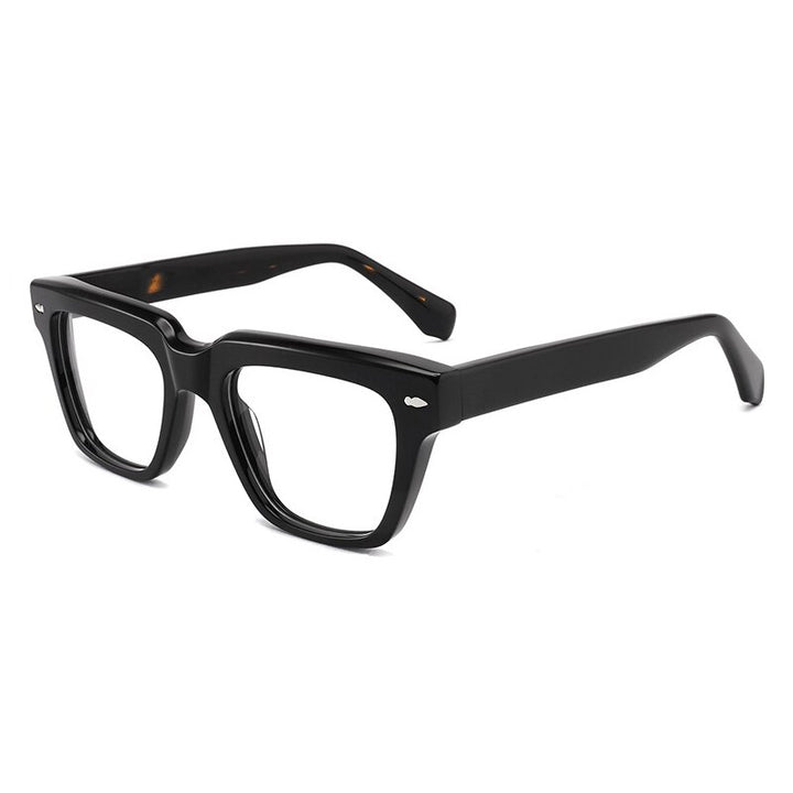 Gatenac Unisex Full Rim Square Acetate Frame Eyeglasses Gxyj773 Full Rim Gatenac Black Tortoise  