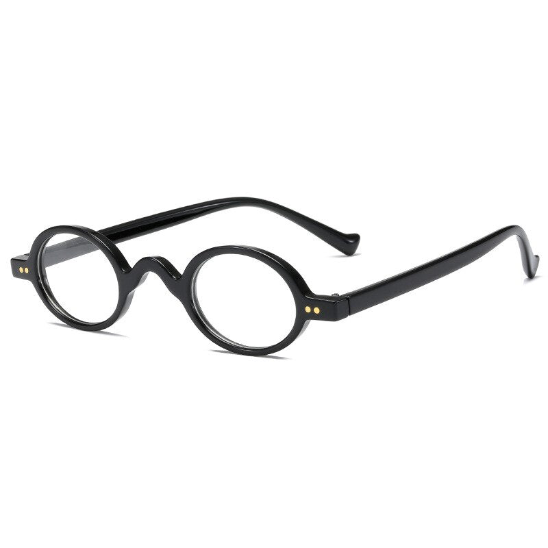 Cubojue Unisex Full Rim Small Oval Acetate Hyperopic Reading Glasses 88009 Reading Glasses Cubojue no function lens 0 Black 