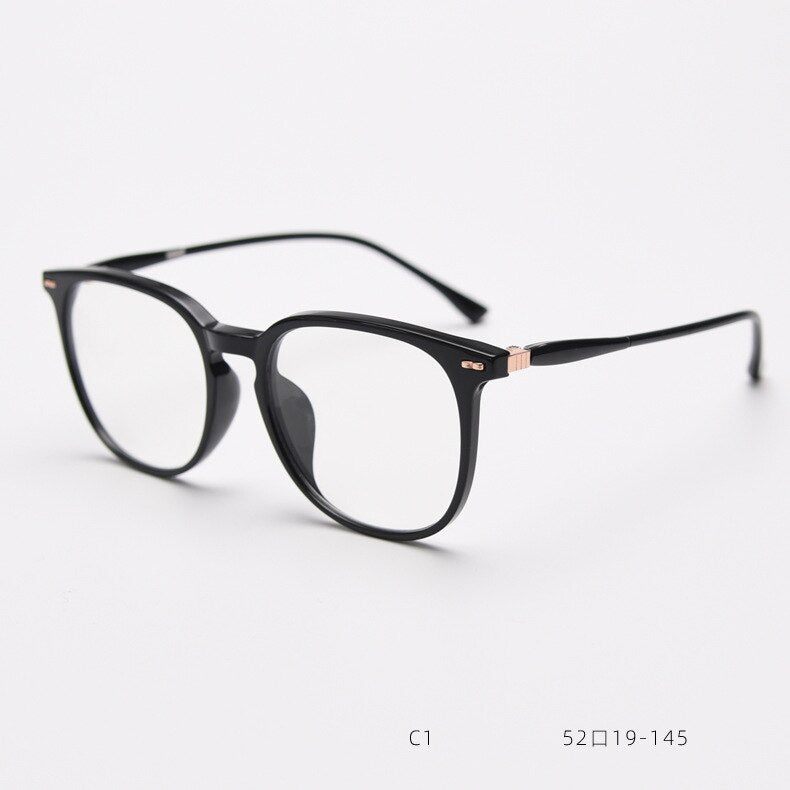 CCSpace Unisex Full Rim Square Tr 90 Titanium Eyeglasses 55687 Full Rim CCspace Black China 