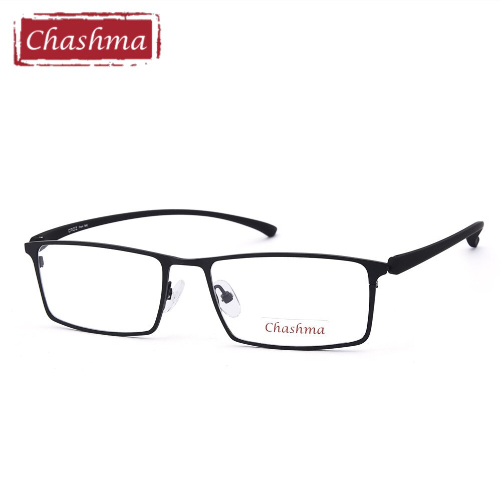 Chashma Ottica Men's Full Rim Square Titanium Eyeglasses 9105 Full Rim Chashma Ottica Black  