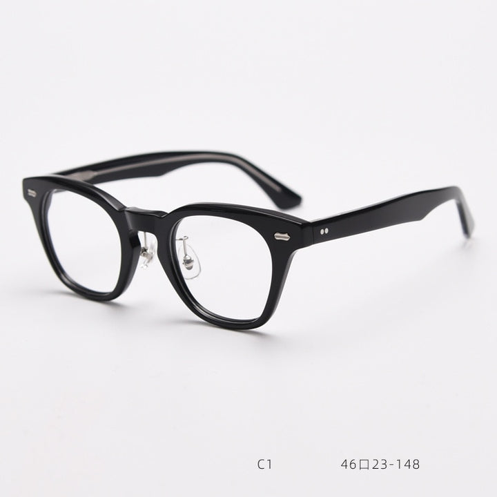 CCSpace Unisex Full Rim Square Acetate Fiber Eyeglasses 55683 Full Rim CCspace Black China 
