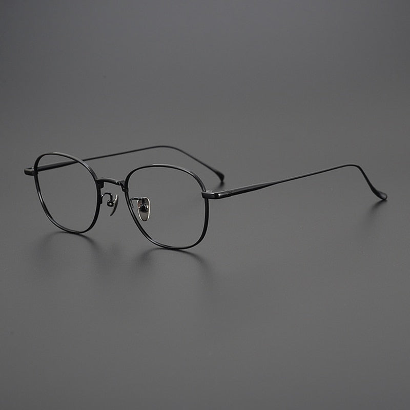 Gatenac Unisex Full Rim Irregular Square Titanium Eyeglasses Gxyj996 Full Rim Gatenac Black  