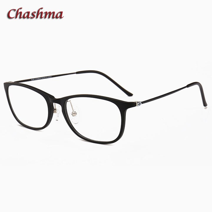 Chashma Women's Full Rim Square Ultem Resin Frame Eyeglasses 2205 Full Rim Chashma Bright Black  