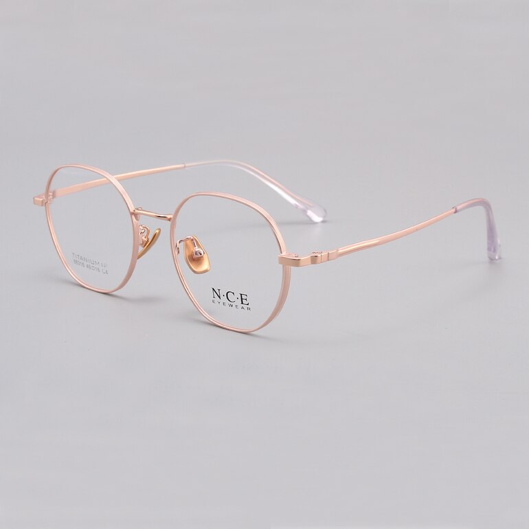 Zirosat Unisex Eyeglasses Frame Pure Titanium 88316 Frame Zirosat pink-rose golden  