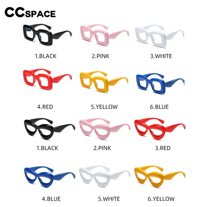 CCspace Unisex Full Rim Acetate Cat Eye Or Square Eyeglasses 55579 Full Rim CCspace   