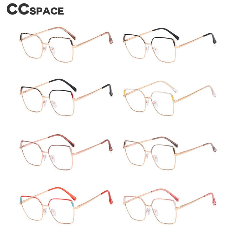 CCSpace Women's Full Rim Squar Cat Eye Titanium Alloy Eyeglasses 55574 Full Rim CCspace   