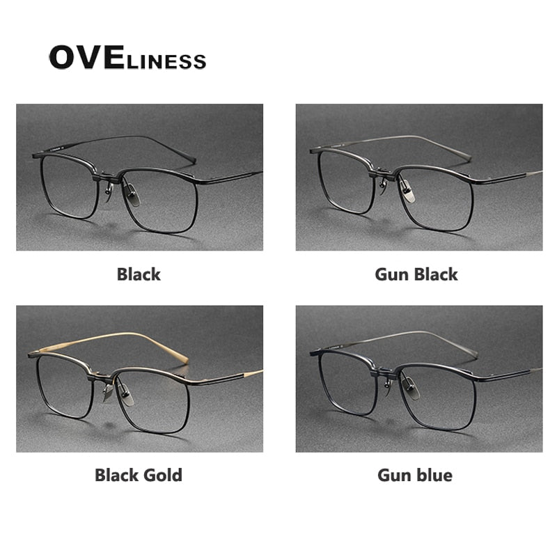 Oveliness Men's Full Rim Square Titanium Eyeglasses Aeron Full Rim Oveliness   