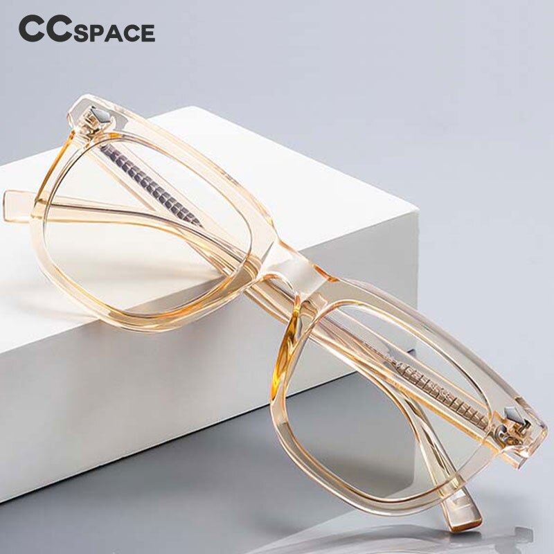 CCSpace Unisex Full Rim Square Tr 90 Titanium Eyeglasses 53146 Full Rim CCspace   