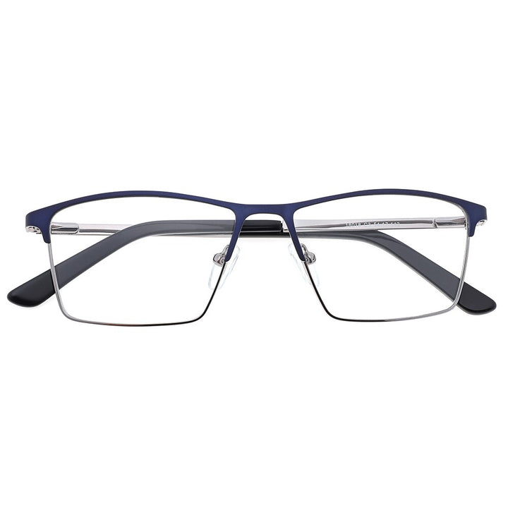 Laoyehui Men's Eyeglasses Square Alloy Reading Glasses 18018 Reading Glasses Laoyehui 0 Blue 