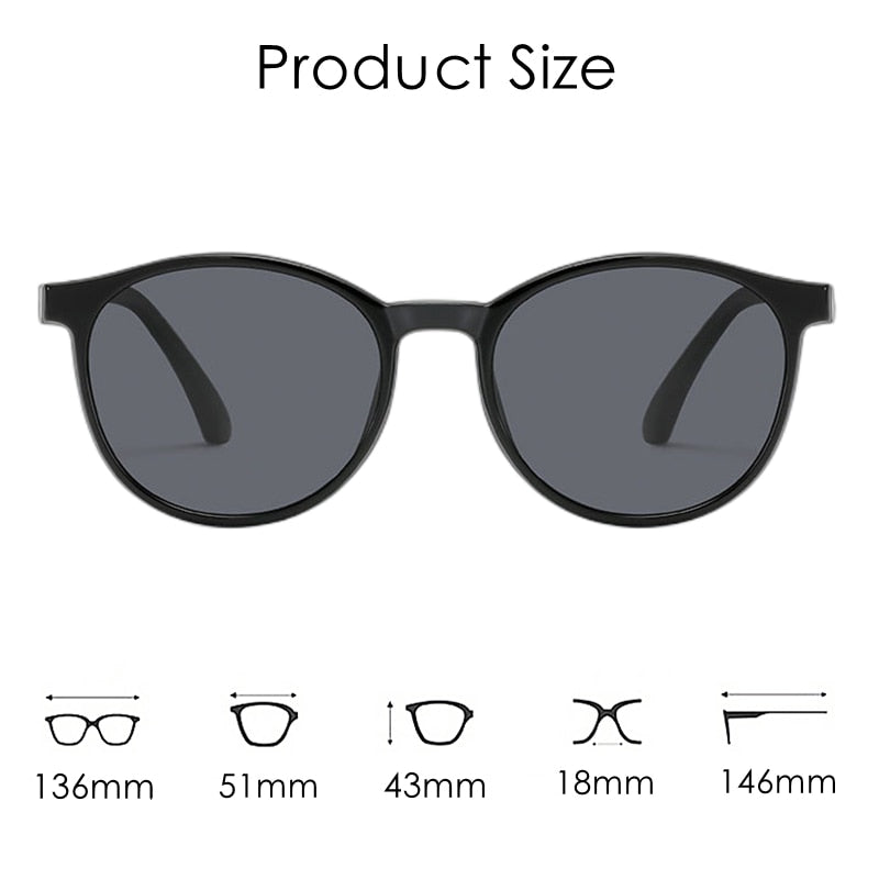 KatKani Unisex Full Rim Round Acetate Eyeglasses Clip On Polarized Sunglasses TJ2159 Sunglasses KatKani Eyeglasses   