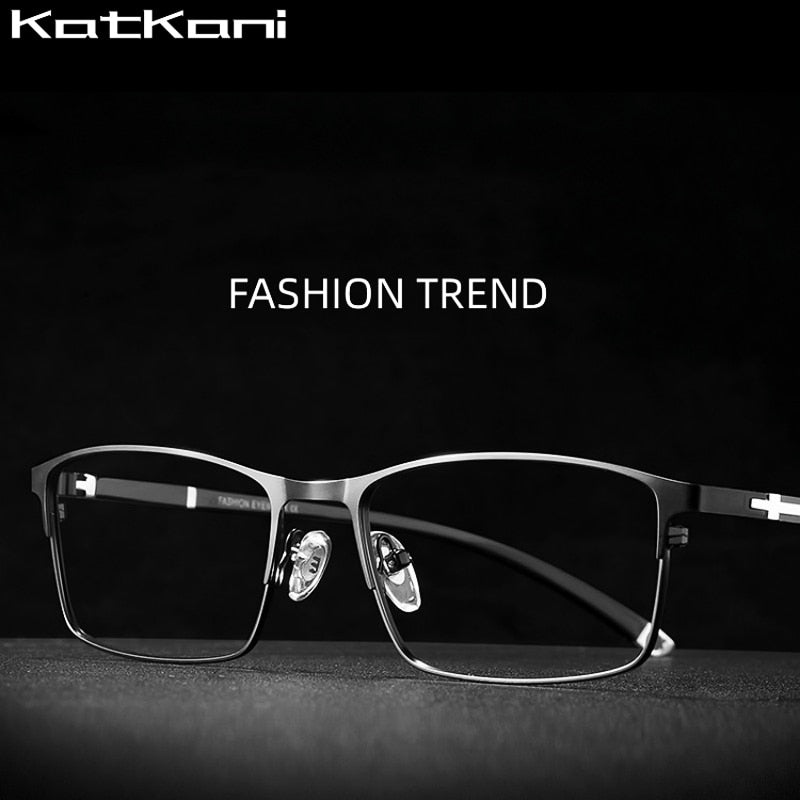 KatKani Unisex Full Rim Square Alloy Eyeglasses P9211 Full Rim KatKani Eyeglasses   